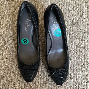 Cole haan black platform pumps heels. Worn one time. Too small. Size 8.